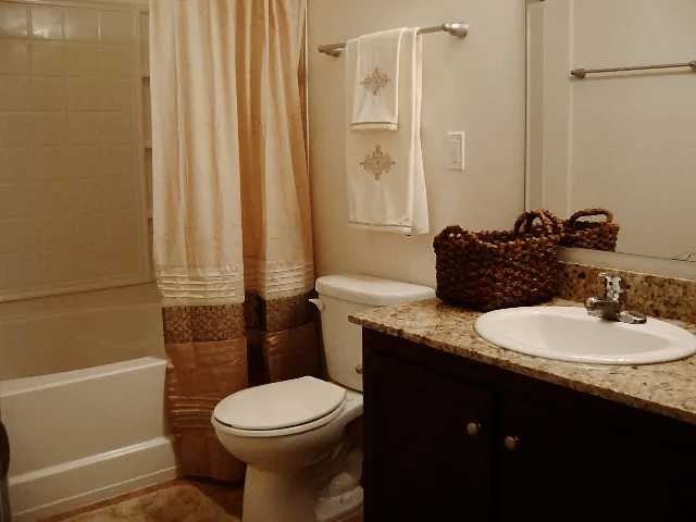 One bedroom apartment bathroom